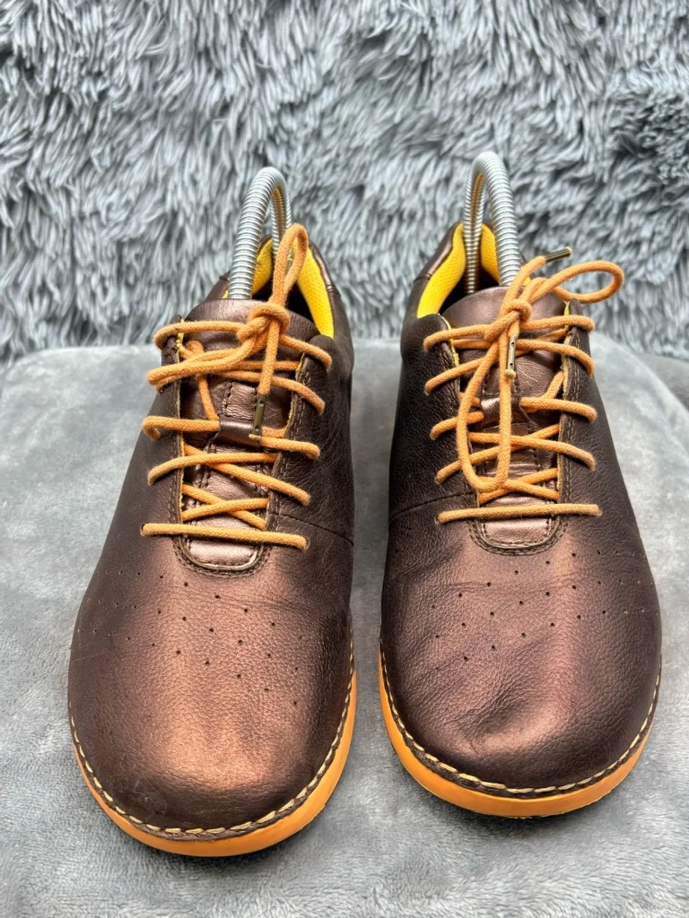 Alegria Shoes Womens 38 US 8 8.5 Essence Bronze Leather Lace Up Comfort